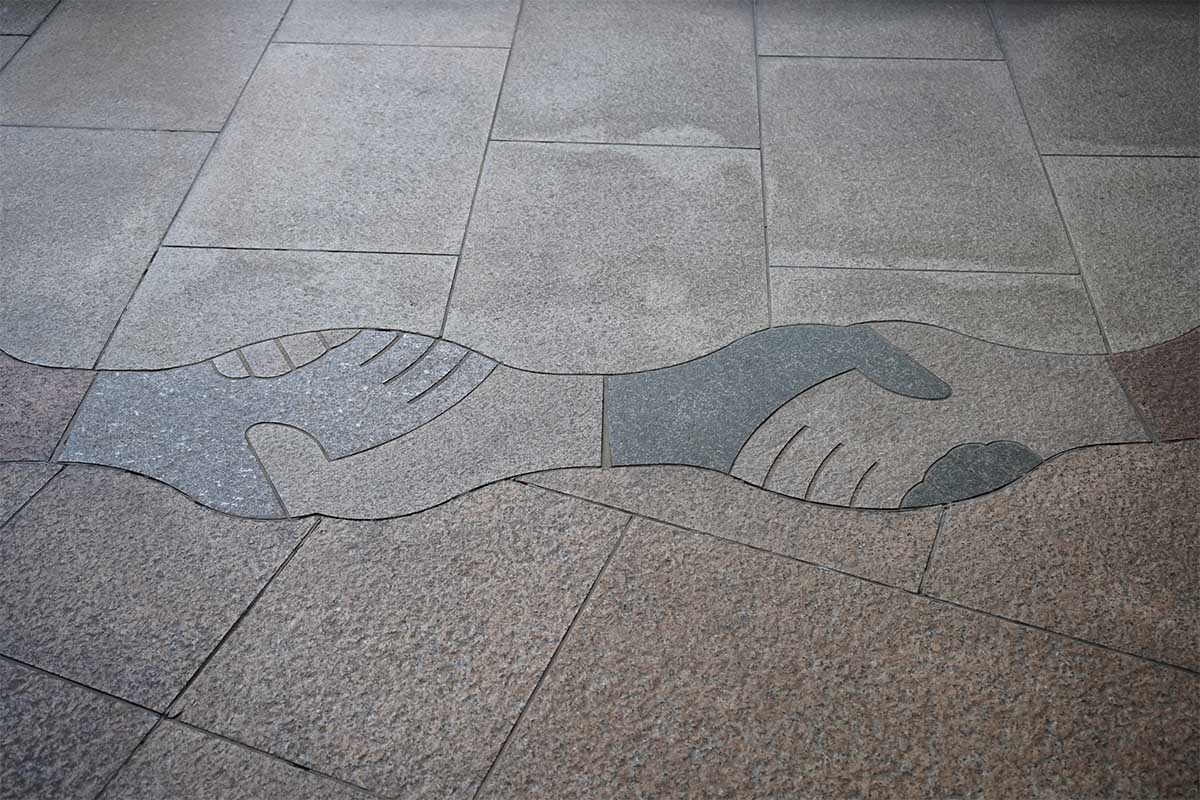 床の握手の模様